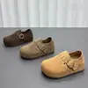 Zapatos de mujer de cuero suave, ultra suaves, con suela gruesa, completamente cerrados, estilo Birkenstock, colección de otoño 2026, mocasines sin cordones
