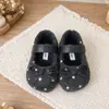Moda Infantil Nueva de Otoño Zapatos de Cuero Elegantes para Niños Niñas Mary Janes Retro Franceses con Lunares Slip-ons Zapatos Planos