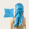 Lenço de Cabeça Estilo Europeu e Americano, Lenço de Seda Liso para Mulheres, Seda de Imitação, 90 Cores, Acabamento em Cetim, Lenço no Atacado de Fabricantes da Ásia Central