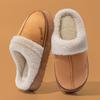 Pantufas de Algodão Peluciado de Outono e Inverno para Mulheres para Interior de Casa Solado Macio Antiderrapante Quentes Casal Forro de Lã Renda Algodão Pantufas para Homens
