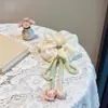 Presilha de Cabelo com Sino de Vento Flor, Tiara Floral Doce de Primavera, Elástico para Coque Infantil, Acessório de Cabelo com Fita