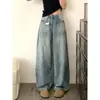 Jeans de Pierna Ancha con Forma de Pera para Mujer, Nuevo Estilo de Verano para Chicas de Tallas Grandes, Corte Holgado, Adelgazantes, Adecuados para Piernas Gruesas y Caderas Anchas, Pantalones de Pierna Recta