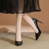 9888T Tacones Altos Zapatos de Mujer Tacón de Aguja Boca Baja PU Espejo Charol Zapatos de Mujer Rojo Angora Boca Baja Zapatos Individuales Zapatos de Mujer para el Trabajo