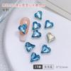 Pedras Strass de Cristal em Formato de Coração Inclinado para Nail Art, Vários Tamanhos, Sensação Popular da Internet, Pedras Strass para Unhas em Formato de Coração Super Brilhantes Atacado