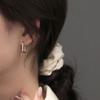 Aretes Retro Dorados de Primavera y Verano para Mujer Plata S925 Aretes Estilo Hong Kong Aretes Nicho de Alta Gama Versátiles Joyería para la Oreja