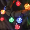 Cadena de Luces de Bola de Burbujas Solares LED Cadena de Luces de Bola de Cristal Impermeable para Patio Exterior Luces Festivas Navideñas para Césped