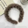 Diadema de Felpa con Dientes Estampado Leopardo Retro Coreano para Mujer, Pinza para el Cabello Antideslizante para Lavarse la Cara, Accesorios para el Cabello de Maquillaje Otoño/Invierno 2024