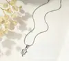 Collar de Acero Inoxidable con Flor de Goteo de Aceite Tulipán, Collar Elegante y con Estilo, Cadena de Clavícula Fresca y Sencilla, Cadena de Perlas