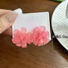 Pendientes dulces y elegantes, pendientes versátiles de alta gama de estilo francés, pendientes de florcitas de estilo de hada, color verde popular