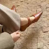 Sapatos Mary Jane de Couro de Vaca de Primeira Camada para Mulheres, Sapatos Baixos, Novo Estilo Outono e Inverno, Couro Genuíno por Dentro e por Fora, Bico Fino, Sapatos de Uma Fivela e Boca Rasa para Mulheres
