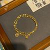 Loja de Ouro Mesmo Estilo Pulseira de Moeda de Ouro de Areia Flor Rica Estilo Chinês Novo Requintada Empilhada Uso Nicho Pulseira Presente