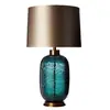 Luminária de Mesa Minimalista Estilo Americano em Vidro Verde de Luxo Leve para Sala de Estar, Quarto, Escritório de Villa, Luminária de Mesa Criativa de Designer da Moda