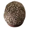 Gorra de Visera Nueva Retro con Bloques de Color y Estampado de Leopardo, Gorra de Béisbol de Moda para Adelgazar el Rostro, Gorra Versátil de Artista de Moda, Gorra de Periodista Urbana