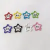 Cor em estoque chaveiro estrela de cinco pontas tinta cor de doce chaveiro estrela de cinco pontas chaveiro em formato acessórios de chaveiro