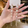 Pendientes de Pin de Plata s925 Dongdaemun 2024 Nueva Llegada Estilo Colgante Texturizado Celebridad de Internet Ins Borla Pendientes de Perla de Lujo Ligero