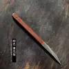 Cuchillo de té al por mayor, hecho a mano, con aguja de té, de madera maciza de ébano y patrón de Damasco, de acero Pu-erh, accesorios para juego de té.