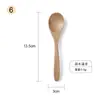 Cuchara Pequeña de Nanmu Envuelta en Hilo, Cuchara de Madera para Arroz, Cuchara para Sopa, Cuchara para Miel, Cuchara de Madera, Tenedor, Venta al por Mayor de Vajilla, Postre Creativo