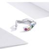 Pendientes individuales con clip de hueso de oreja de circonita de color plata esterlina s925 Pendientes de arcoíris nuevos pendientes individuales de nicho para mujer