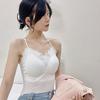 Ropa interior de mujer con efecto push-up de alta elasticidad, antiexposición, con espalda de belleza, chaleco con tirantes de encaje de lunares de seda de hielo integrado y almohadilla para el pecho, ropa exterior