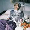 Jersey Retro Hip-Hop Americano High Street Costura Letras Contrastantes Deportiva Plata Manga Larga Camiseta Sudaderas para Hombre y Mujer