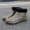 Botas de Lluvia de Moda para Acampar, Senderismo, Vadear - para Hombre, con Acolchado de Algodón para Calidez, Zapatos de Lluvia para Viaje Diario en Todas las Estaciones, Impermeables, Antideslizantes, Resistentes al Desgaste, de Goma