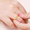 Anillo Popular de Celebridad de Internet Anti-Arena Oro Diseño Nicho Simple Doble Corazón Anillo para Mujer Abierto Ajustable Anillo para Dedo Índice Ins