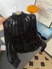 Camisa de Manga Larga Negra de Madera con Adorno de Oreja Estilo Chica Picante para Mujer Colección Primavera 2026 Blusa de Gasa con Cuello de Encaje Deseo Puro
