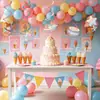 Banner de Decoración para Fiesta de Primer Cumpleaños de Bebé Transfronterizo Banderines Macaron para Pasteles Fondo de Bandera Banner de Atmósfera Venta al por Mayor