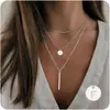 Collar de Moda Transfronterizo Europeo y Americano con Letras de 26 Letras en Capas Sencillo para Mujer, Accesorios de Apilamiento Multicapa de Nicho, Collar Versátil