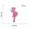 Nuevo Parche de Tela de Niña de Dibujos Animados Rosa Muñeca Etiqueta Bordada por Computadora Parche de Bordado Parche con Agujero Accesorios para Ropa Venta al por Mayor