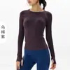 Yi ang Nueva camiseta deportiva de manga larga para mujer, cuello redondo, color liso, transpirable, otoño e invierno, secado rápido, fabricantes de ropa al por mayor