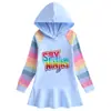 Vestido de Algodón Nuevo 2023 Primavera y Otoño Dibujos Animados Arcoíris para Niña Suéter con Capucha de Manga Larga para Niños Vestido de Princesa