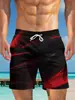 Pantalones Cortos de Playa Transpirables de Secado Rápido Cómodos con Estampado 3D, Estilo Nuevo Transfronterizo Europeo y Americano, de Venta Caliente, Sueltos, Casuales, Modernos para Hombre