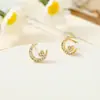 Colar para Mulheres Estilo Ins Japonês e Coreano Pingente de Diamante Lua Coração Formato Coração Corrente Clavícula Feminino Coração de Pêssego Design de Nicho Colar
