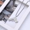 Suministro transfronterizo de collar de ametralladora de diamantes completo de hip-hop punk con personalidad creativa, colgante de ametralladora, fabricantes de joyas al por mayor para mujeres