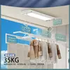 Tendedero Eléctrico para Ropa con Iluminación LED de Pantalla Completa Ultra Fina, Tendedero Inteligente para Balcón de Elevación y Carga, Hecho a Medida para el Hogar