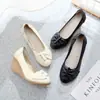 Sapato Feminino Salto Alto Branco Guindaste Inclinação Primavera Novo Solado Grosso Impermeável Plataforma Aumento de Altura Couro Genuíno Retro Britânico Sapato de Trabalho