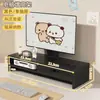 Prateleira com altura ajustável para monitor de computador de mesa com gavetas em camadas para armazenamento de livros, mouse e telefone