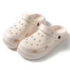 Zapatos Crocs de Verano para Mujer de Suela Gruesa y Tacón Alto para Casa y Oficina Playa Sandalias y Pantuflas de Pareja de Punta Abierta