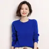 Suéter de punto de cuello redondo para mujer de comercio exterior transfronterizo, otoño e invierno, estilo corto, talla grande, jersey holgado, color liso, top básico