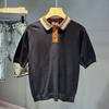 Camiseta de Seda de Hielo para el Verano de Papá de mediana edad para Hombre Camisa Polo de Manga Corta de Secado Rápido para Hombres de mediana edad y Mayores P28