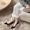 6 Remaches Mismo Estilo Nuevo Modelo 75 Versátil 22 Superficie Suave Hebilla Puntiaguda Otoño Color Sólido Boca Baja Zapatos Planos Mujer Suave
