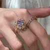 Lámpara de Vidrio Anillo de Diamantes Morados Brillantes Elegantes para Mujer, Fiesta Nocturna Estilo de Lujo Ligero Tipo Hada Modelo Nuevo
