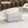 Caja de Pañuelos de Almacenamiento Extractor de Pañuelos Sala de Estar Hogar Transparente Lujo Ligero Partición Venta al por Mayor Caja de Almacenamiento de Pañuelos Dividida de Alta Calidad