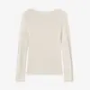 ¡JomiLana del Yangtsé Lavable a Máquina! Suéter Básico de Punto Delgado con Encaje Hueco Estilo Francés Off-The-Shoulder para Mujer