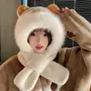 Gorro de una pieza de capibara, forro polar, engrosado, suéter, sombrero lindo y cálido, para ciclismo al aire libre, a prueba de viento, sombrero lindo y cálido
