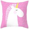 Cross-border exclusivo unicórnio nórdico impresso pêssego pele fronha bonito rosa cavalo arco-íris desenhos animados sofá fronha