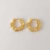 Aretes de Argolla con Textura Aretes de Alta Calidad al Mayoreo Simples Retro Viento Ins Hebilla de Oreja Aretes de Argolla Aretes Europeos y Americanos