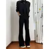 Pantalones de Hombre de Color Sólido Otoño Alta Calidad Caída Retro Americano Versátiles Adelgazantes Alargan las Piernas Pantalones de Boca de Campana Pequeña Modernos