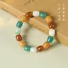 Guofeng Bodhi Degradado Literario Juego Círculo Liso Rosario Hecho a Mano DIY Pulsera de Mano Pequeña Fresca Alto Aceite Alta Densidad para Hombres y Mujeres